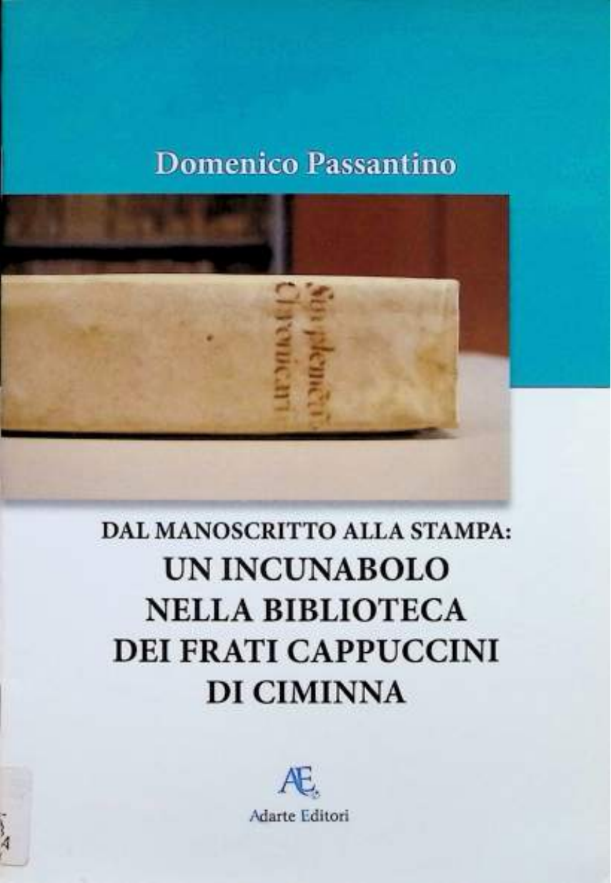 Copertina del volume Dal manoscritto alla stampa