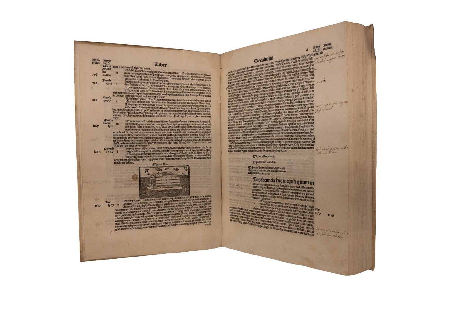 Xilografia con l'Arca di Noè — scena biblica