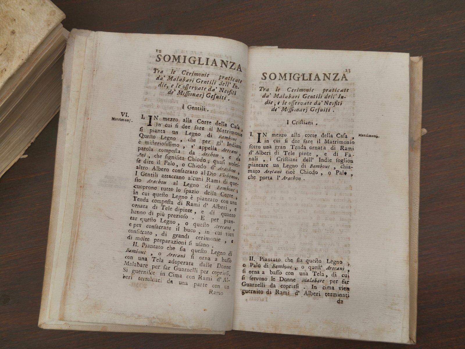 Memorie Storiche, Somiglianza tra le Cerimonie dei Malabari Gentili e dei Missionari Gesuiti, pagine interne