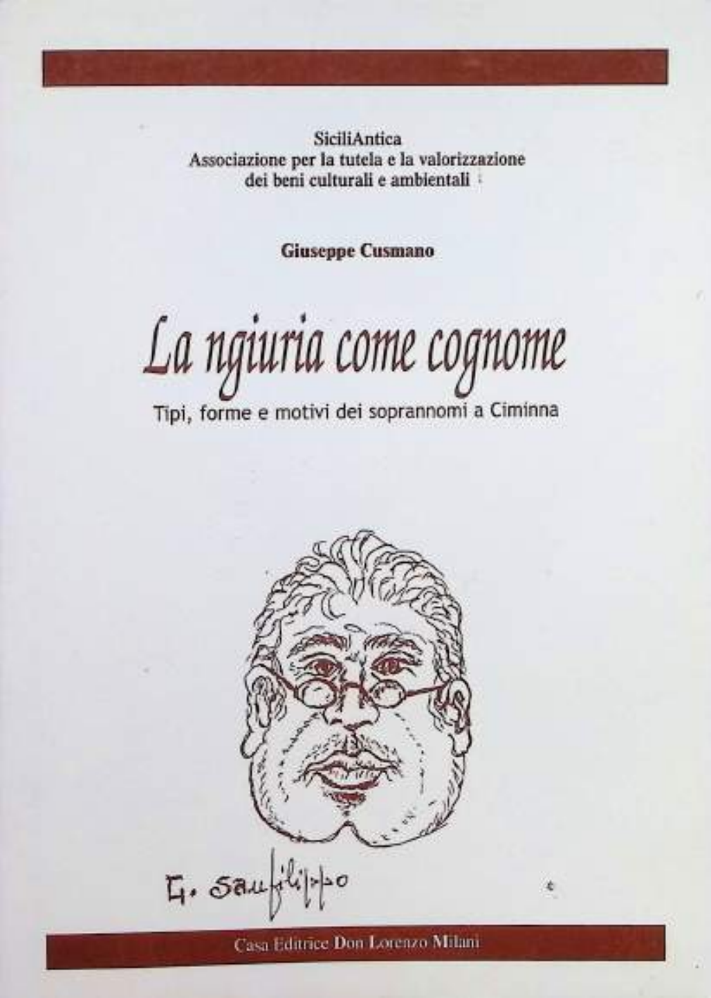 Copertina del volume La ngiuria come cognome di Giuseppe Cusmano