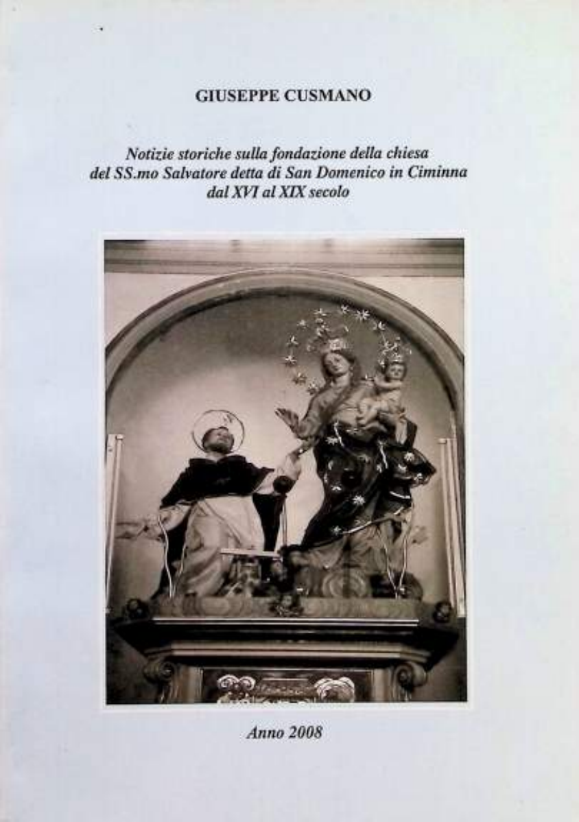 Copertina del volume Notizie storiche sulla fondazione della chiesa di San Domenico in Ciminna