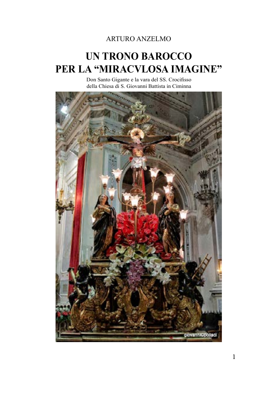 Copertina del libro Un trono barocco per la Miracvlosa Imagine di Arturo Anzelmo